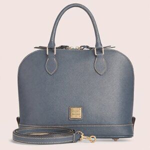 Dooney & Bourke Saffiano Zip Zip Dome Satchel Shoulder Bag Gray